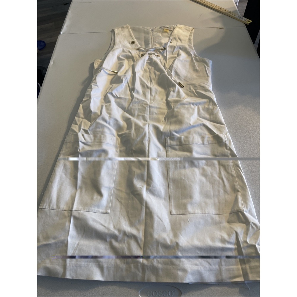 Calvin Klein Women Sleeveless White Dress